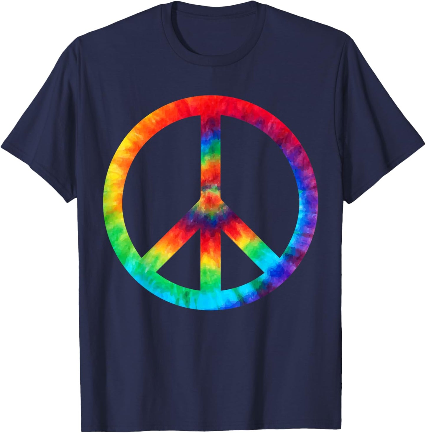 Peace Sign Tie Dye | Hippies Christmas Shirts T-Shirt - T-Shirt | Navy