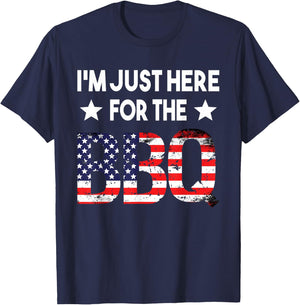 I'm Just Here For The BBQ 4th Of July American Flag Barbecue T-Shirt - T-Shirt | Navy