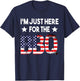 I'm Just Here For The BBQ 4th Of July American Flag Barbecue T-Shirt - T-Shirt | Navy