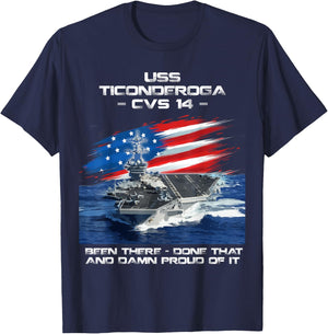 USS Ticonderoga CVS-14 Aircraft Carrier Veteran Day Xmas T-Shirt - T-Shirt | Navy