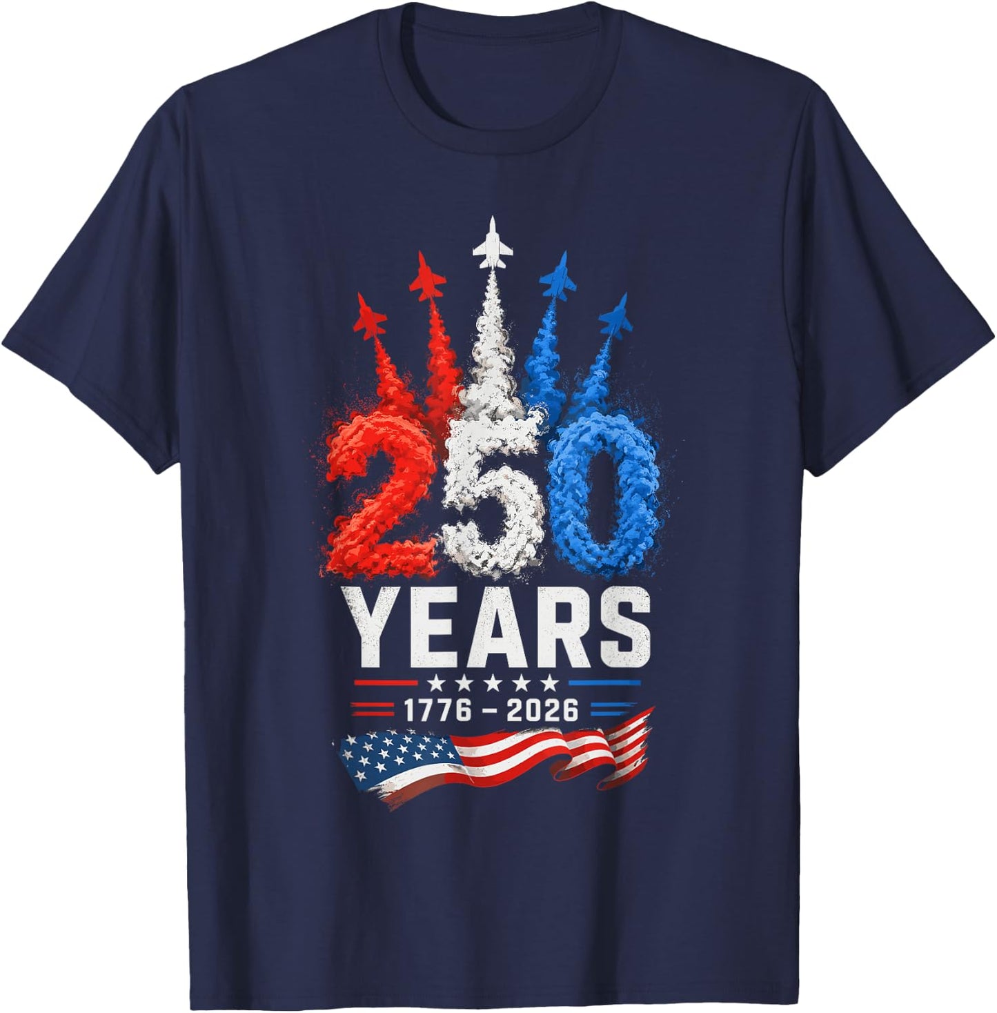 250th Anniversary USA Patriotic 250 Years American 4th July T-Shirt - T-Shirt | Navy