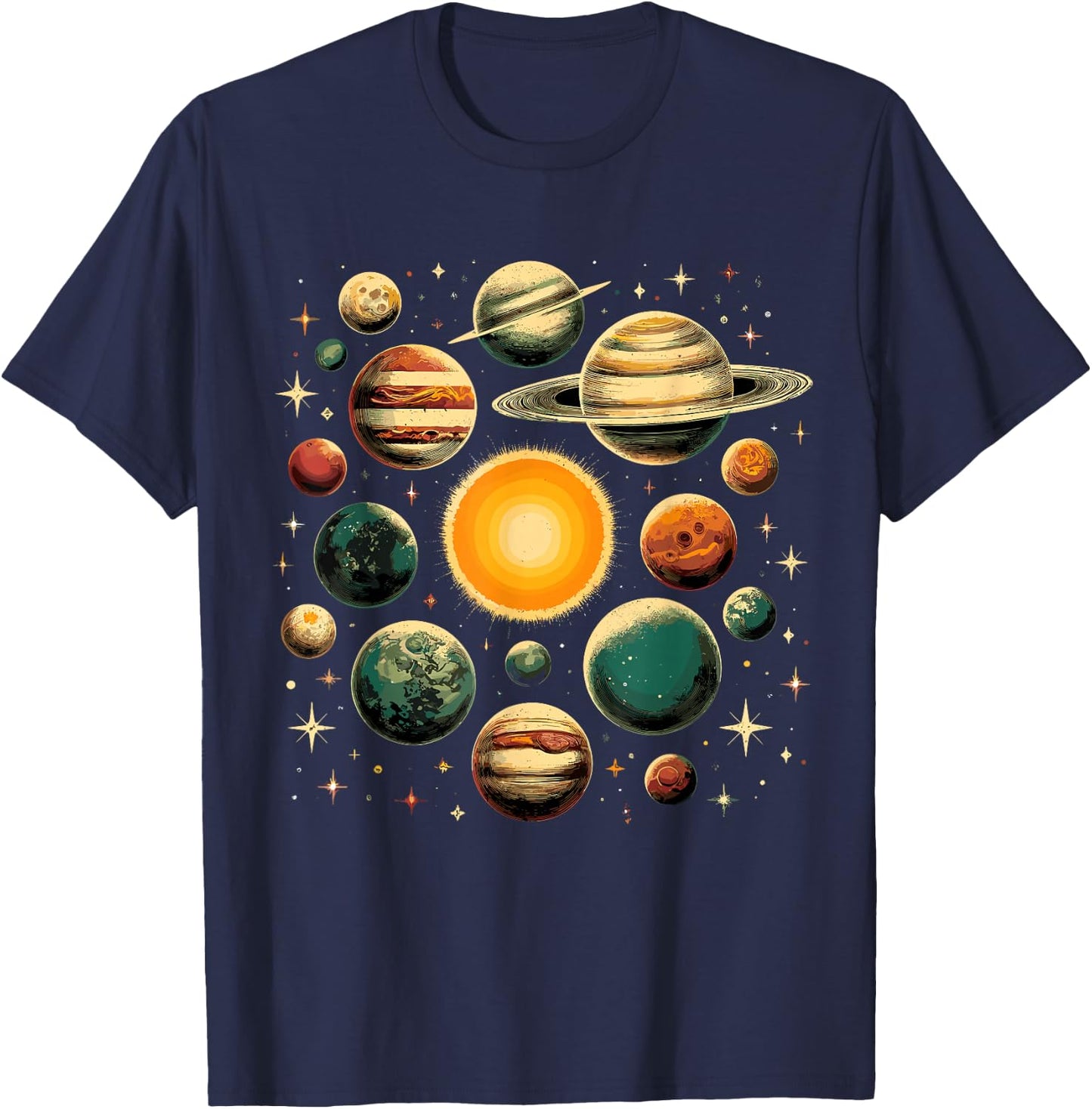 Solar System Planets Astronomy Space T-Shirt - T-Shirt | Navy
