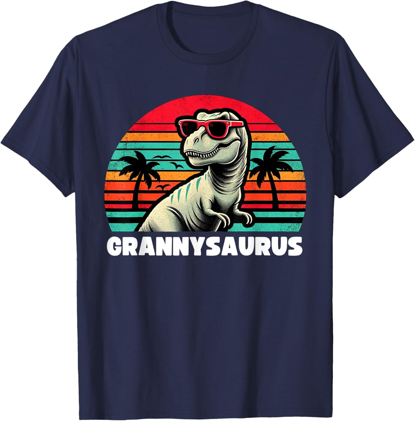 Grannysaurus Funny T Rex Granny Saurus Dinosaur Family T-Shirt - T-Shirt | Navy