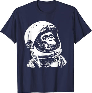 Vintage Space Travel Astronaut Monkey T-Shirt - T-Shirt | Navy