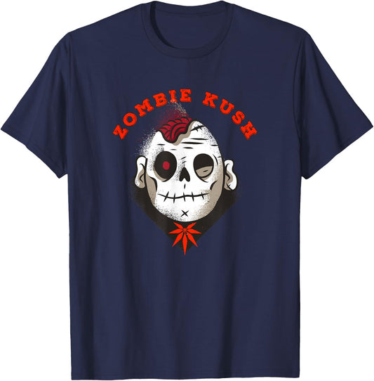 Zombie Kush Cannabis Weed Marijuana Strain Stoner Style T-Shirt - T-Shirt | Navy