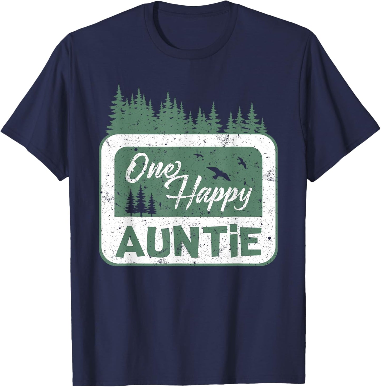One Happy Auntie Camper 1St Birthday Camping Bear T-Shirt - T-Shirt | Navy