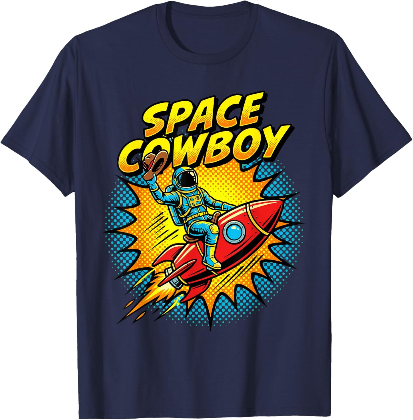 Funny Space Cowboy Quote for Sci-Fi Lovers Comic Style T-Shirt - T-Shirt | Navy