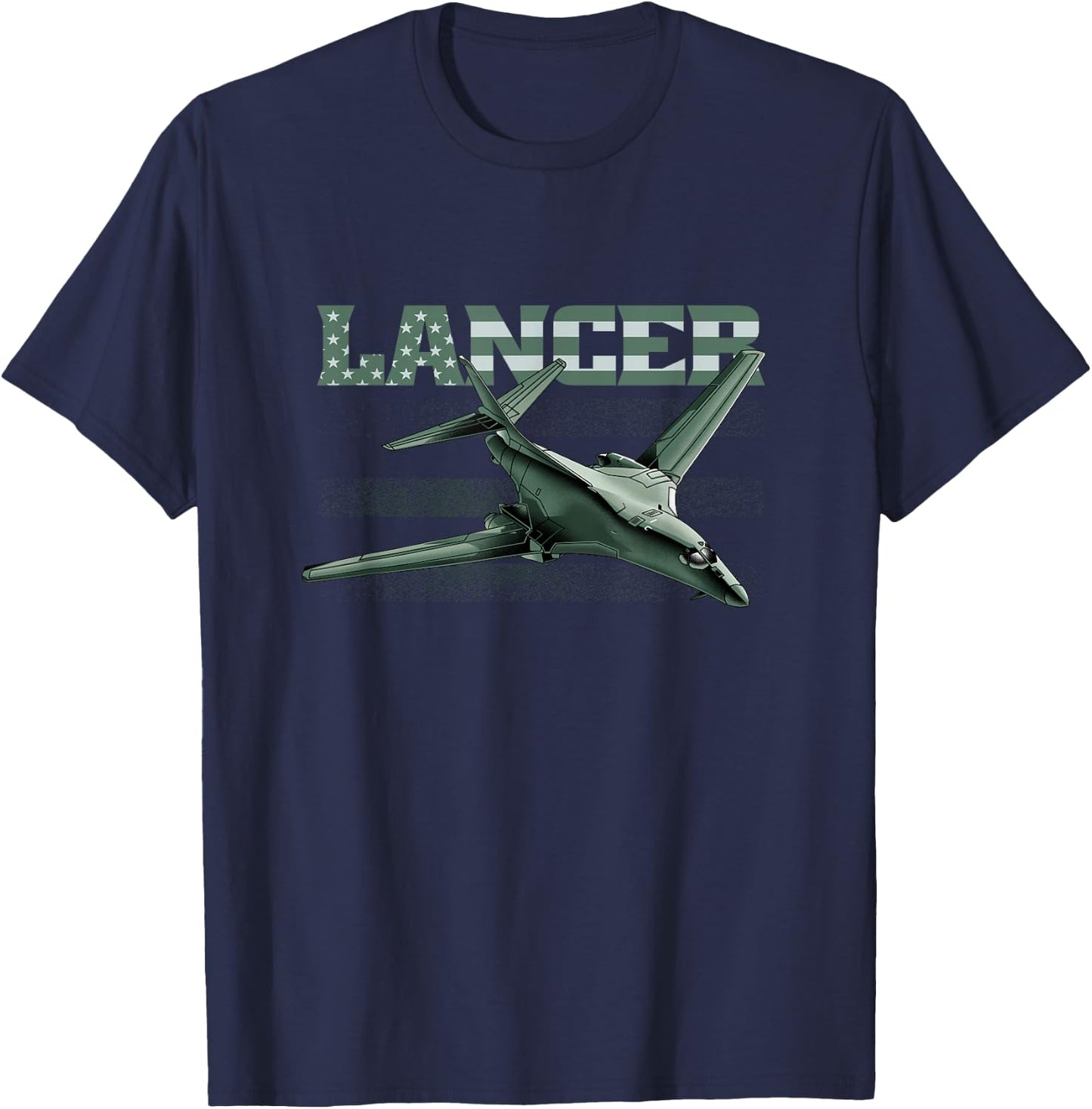 USA B1 Lancer Military Jet Bomber Airplane T-Shirt - T-Shirt | Navy