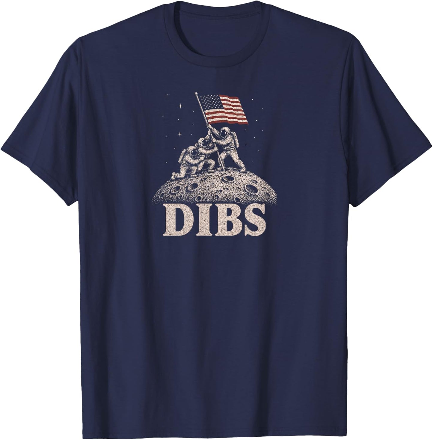 Moon Astronaut Dibs Artemis Lunar Mission Space Science Art T-Shirt - T-Shirt | Navy