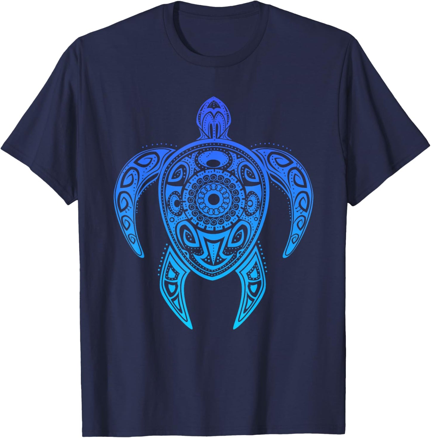 Colorful Turtle Watercolor Maori Ocean Scuba T-Shirt - T-Shirt | Navy