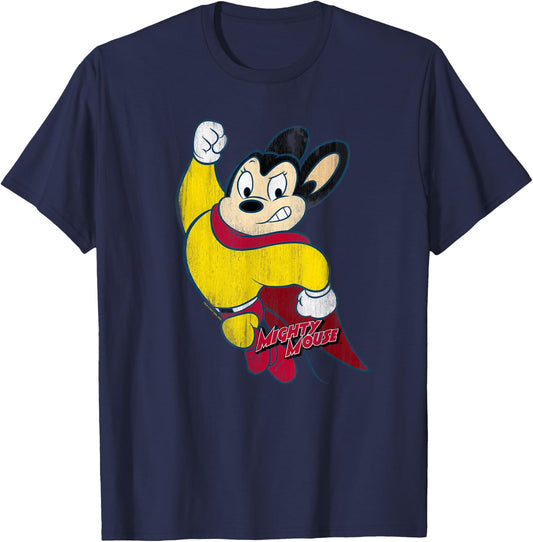 Mighty Mouse Classic Hero T-Shirt - T-Shirt | Navy