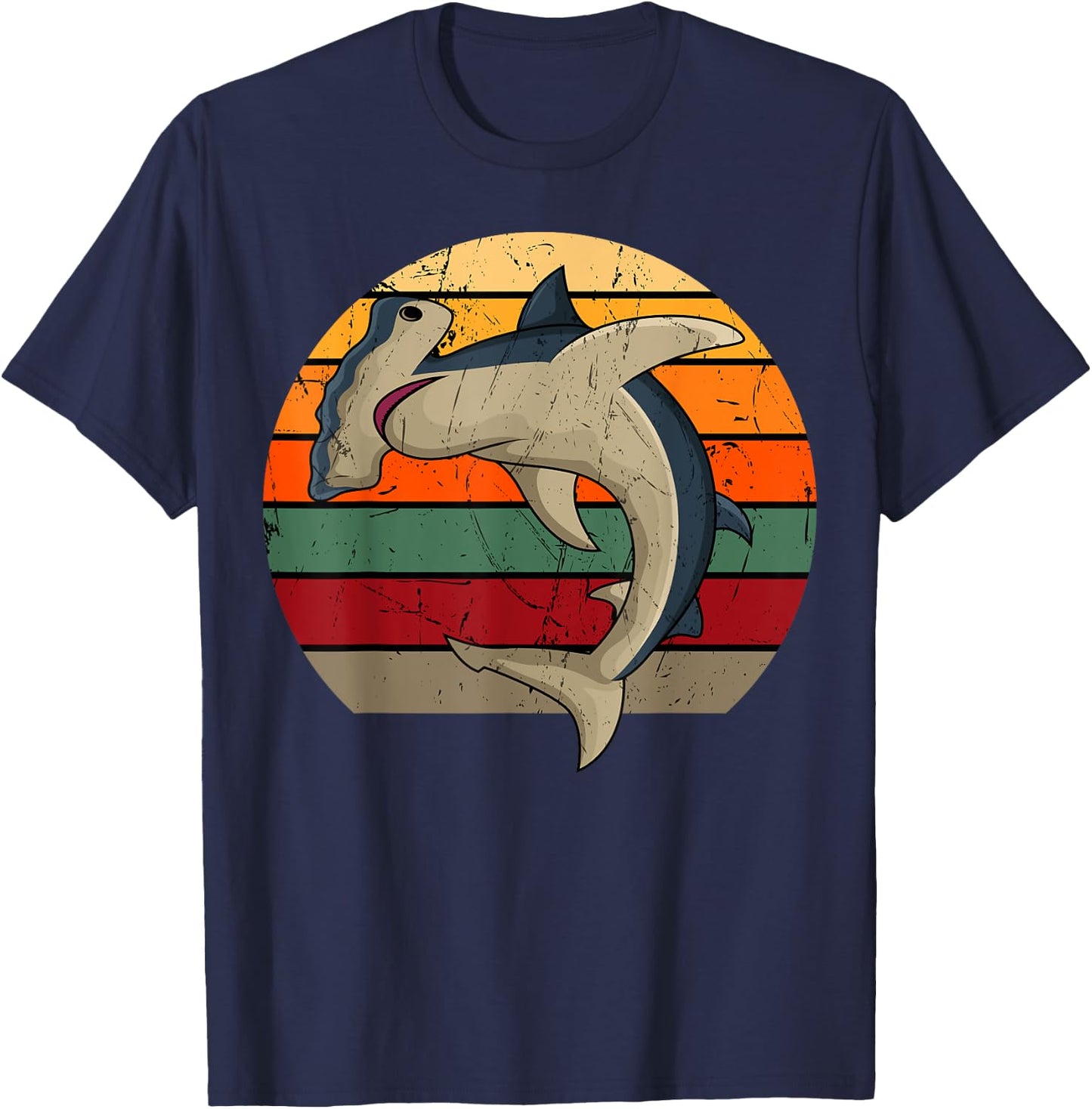 Retro Hammerhead Shark T-Shirt - T-Shirt | Navy