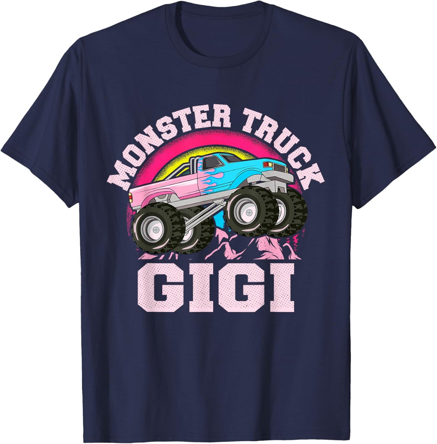 Monster Truck Gigi Matching Family Monster Truck Grandma T-Shirt - T-Shirt | Navy
