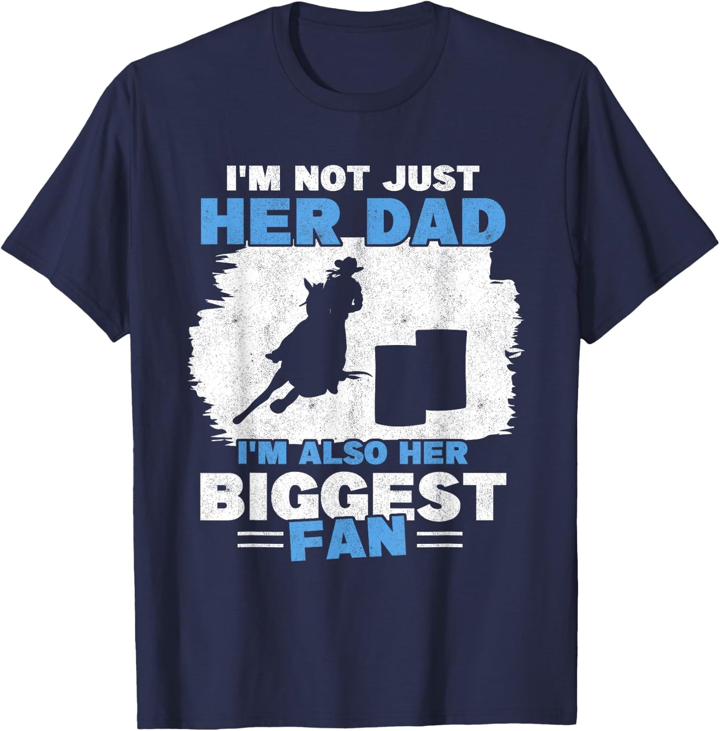 Barrel Racer Fan Dad Father Rodeo Horse Barrel Racing T-Shirt - T-Shirt | Navy