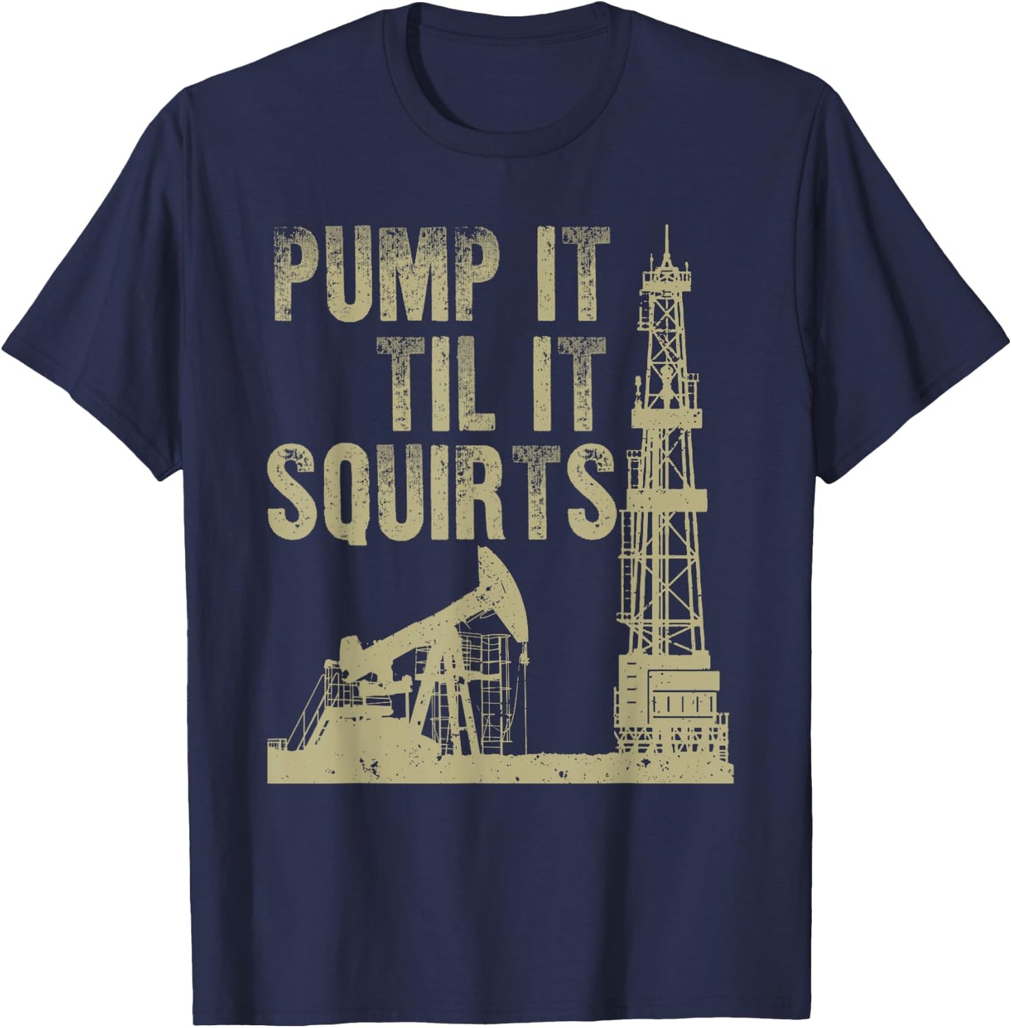 Funny Oil Field Art Women Oilfield Plant Pump Lovers T-Shirt - T-Shirt | Navy