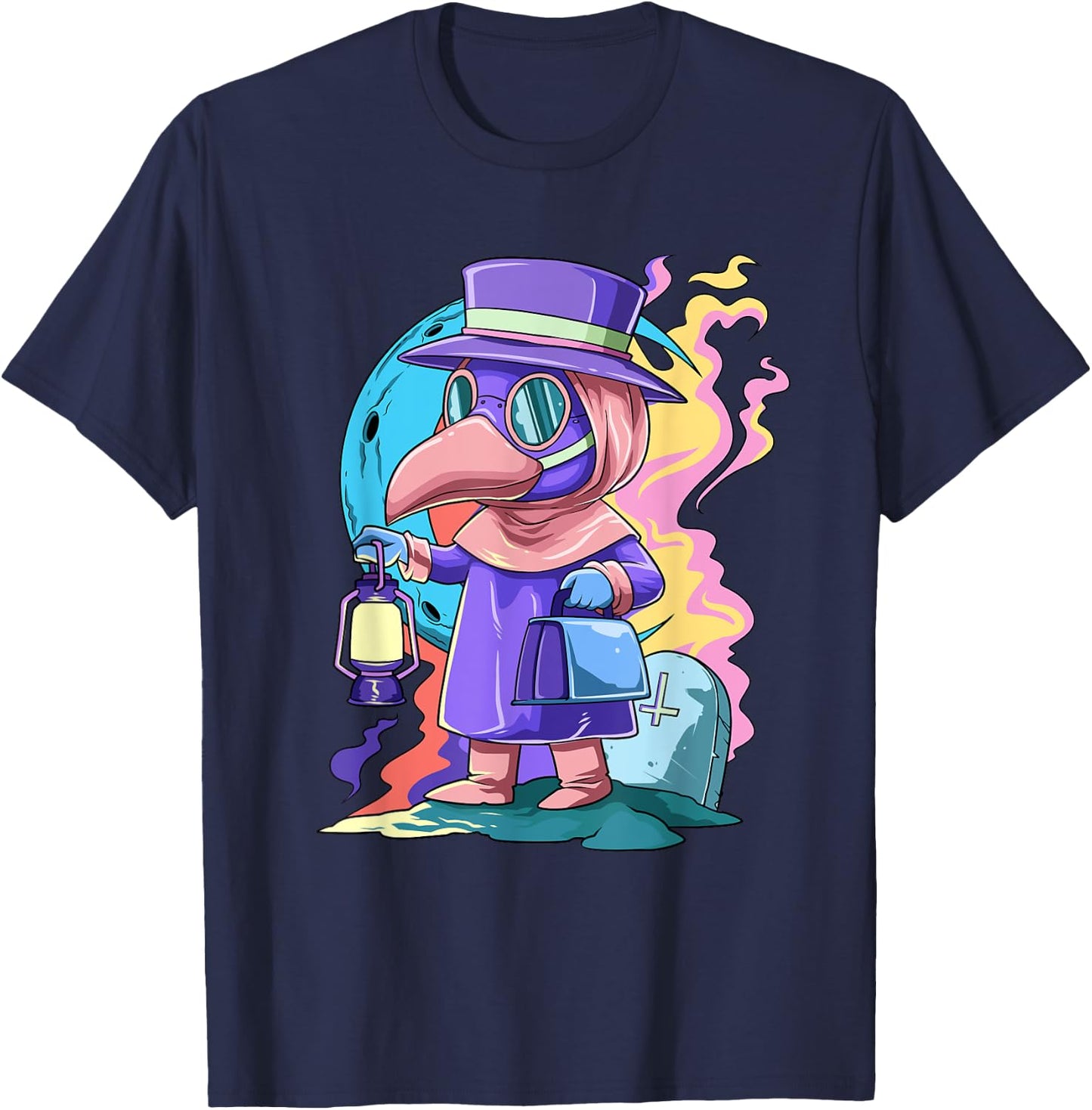 Kawaii Plague Doctor Pastel Goth Medieval T-Shirt - T-Shirt | Navy