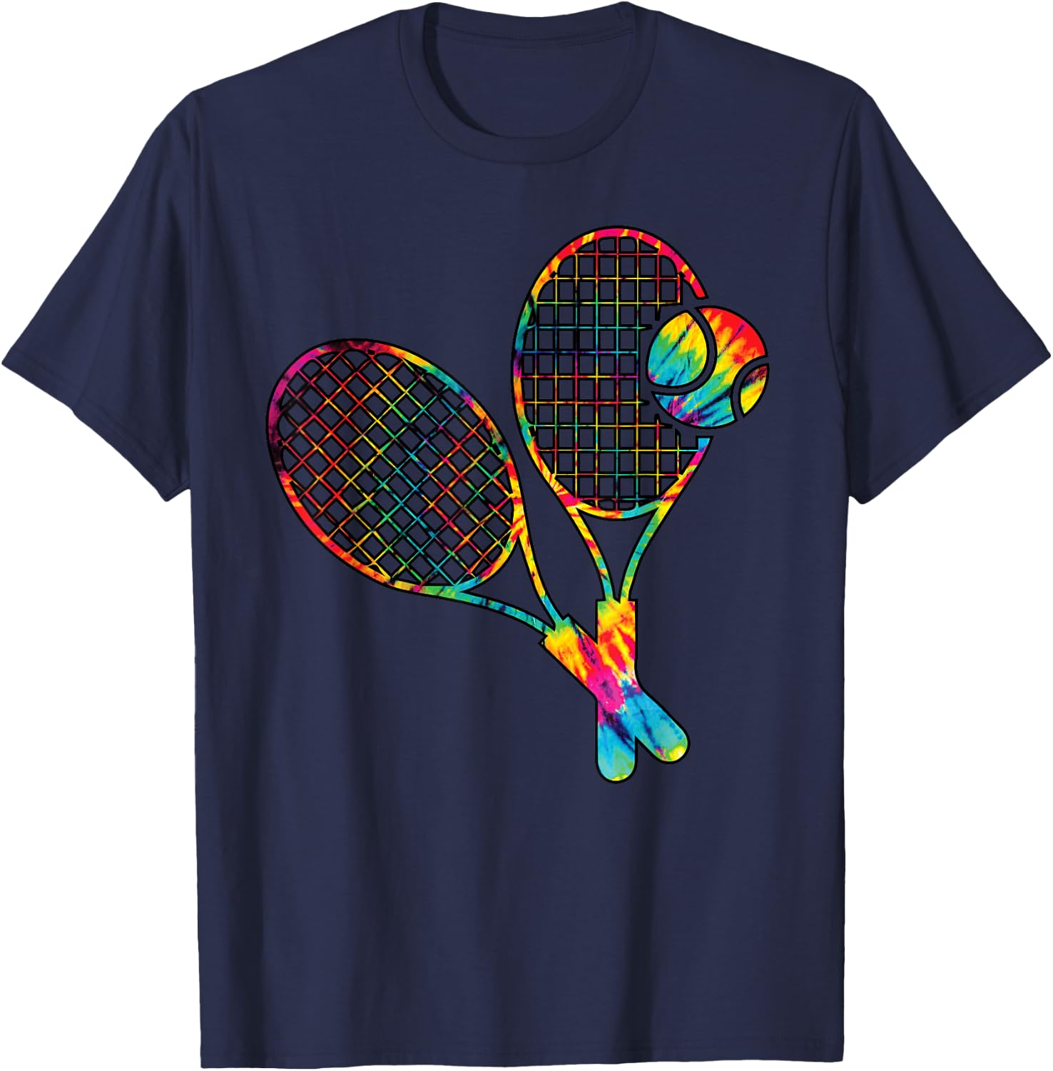 Tennis Tie Dye Rainbow Kids Boys Teenage Men Girls Cool T-Shirt - T-Shirt | Navy