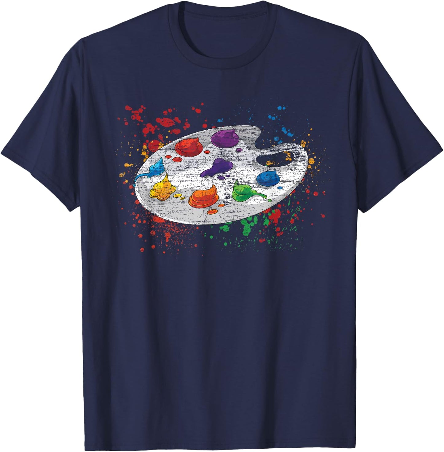Art Painting Paint Palette Illustration Drawing Artist T-Shirt - T-Shirt | Navy