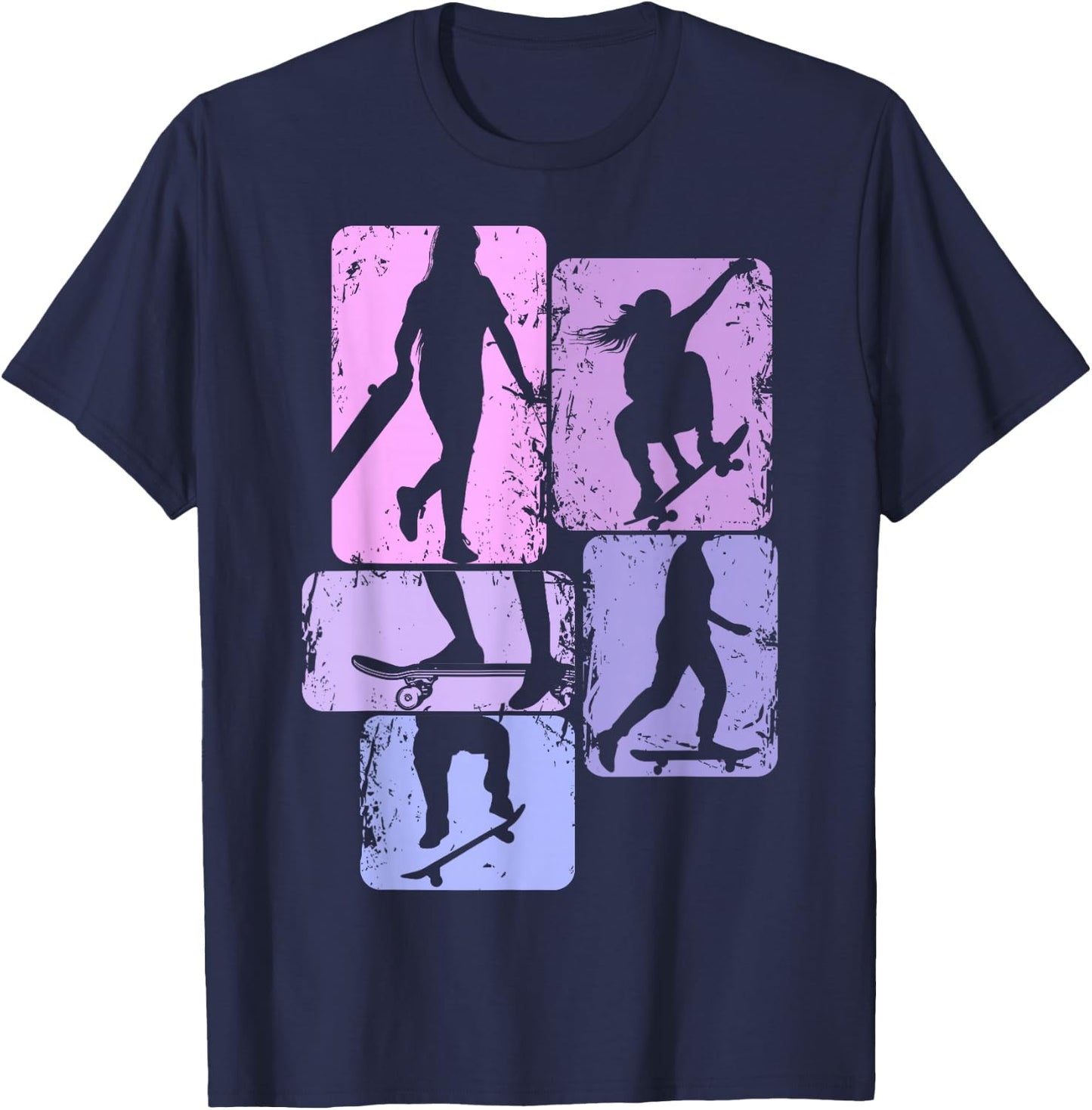 Skateboard Girl's Skater Girl Skateboard Children T-Shirt - T-Shirt | Navy