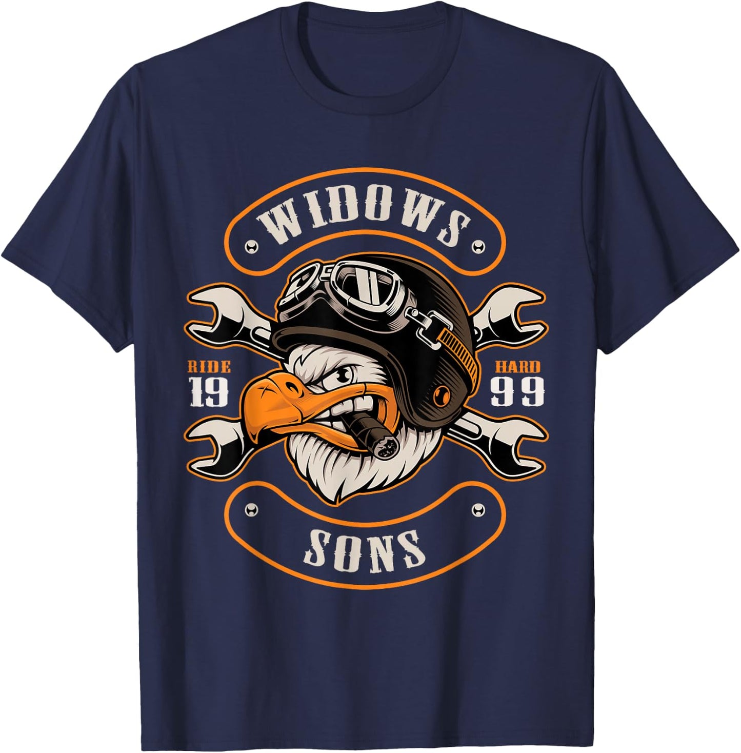 Smokin' Eagle Widows Sons Masonic T-Shirt - T-Shirt | Navy