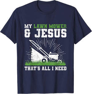 Garden Lawn Mowing Design for a Lawn Caretaker T-Shirt - T-Shirt | Navy