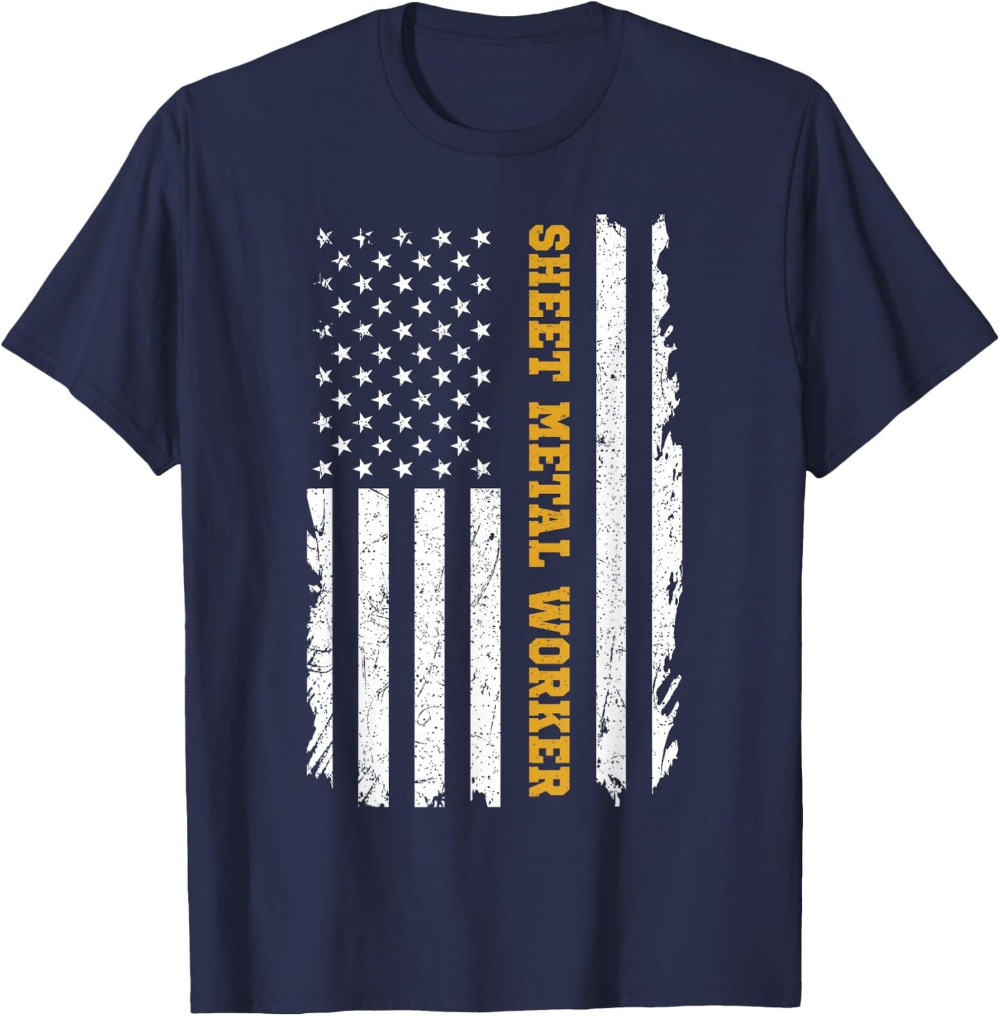 Sheet Metal Workers US Flag T-Shirt - T-Shirt | Navy