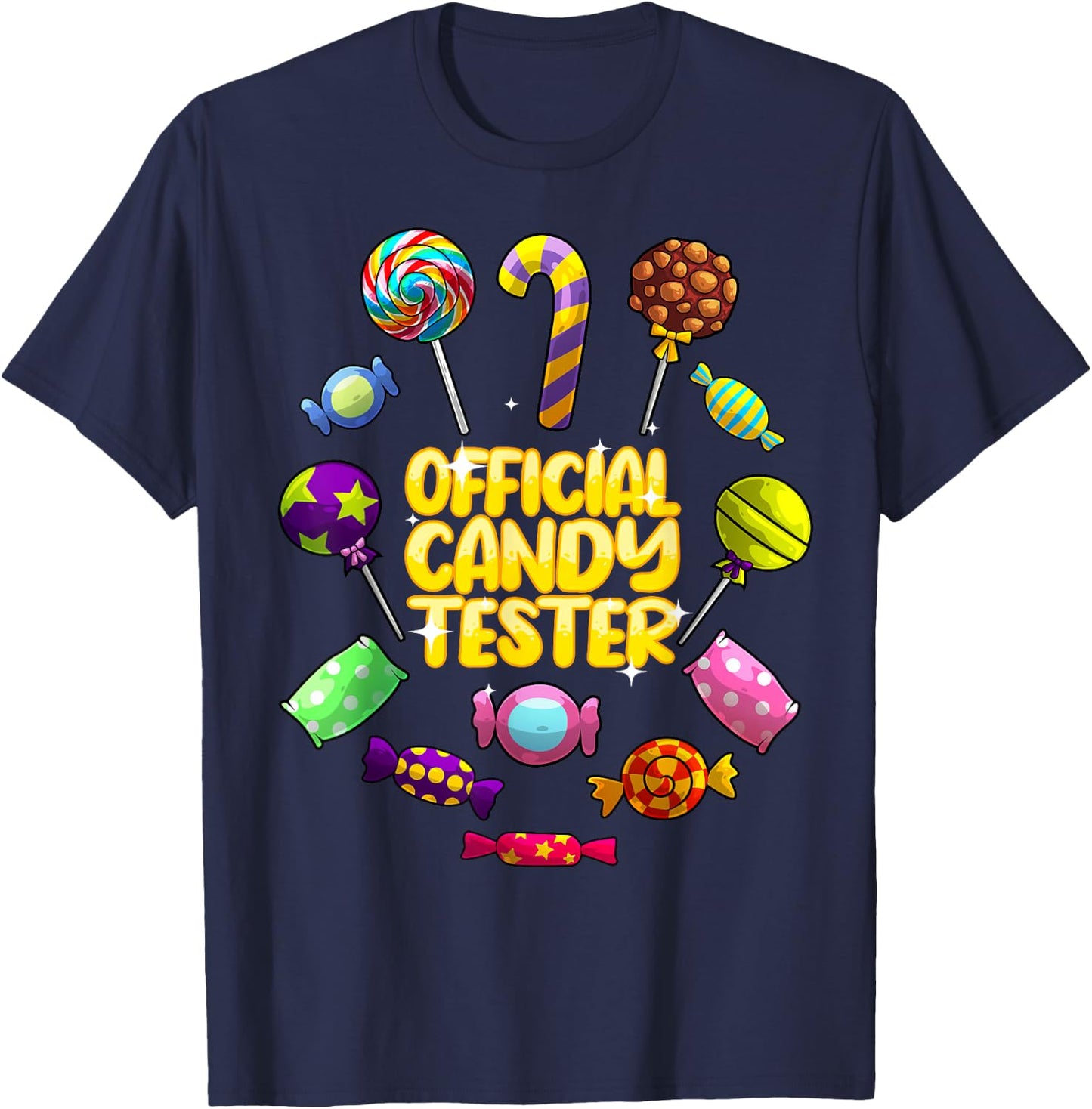 Cool Candy for Boys Girls Kids Bar Lollipop Halloween Sweets T-Shirt - T-Shirt | Navy