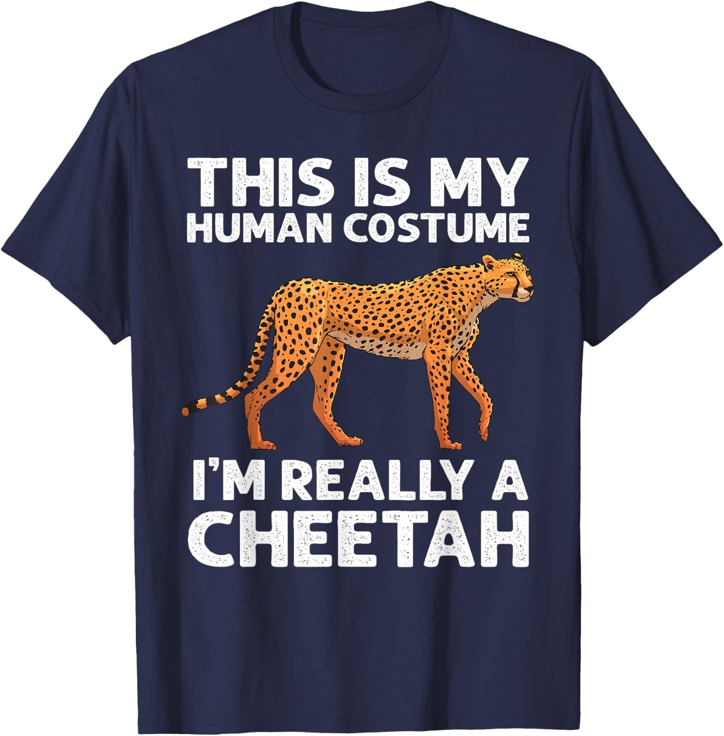 Funny Cheetah Design for Boys Girls Leopard Safari Wildlife T-Shirt - T-Shirt | Navy