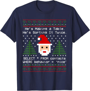 SQL Santa Claus Database Clause Developer Code DB Programmer T-Shirt - T-Shirt | Navy