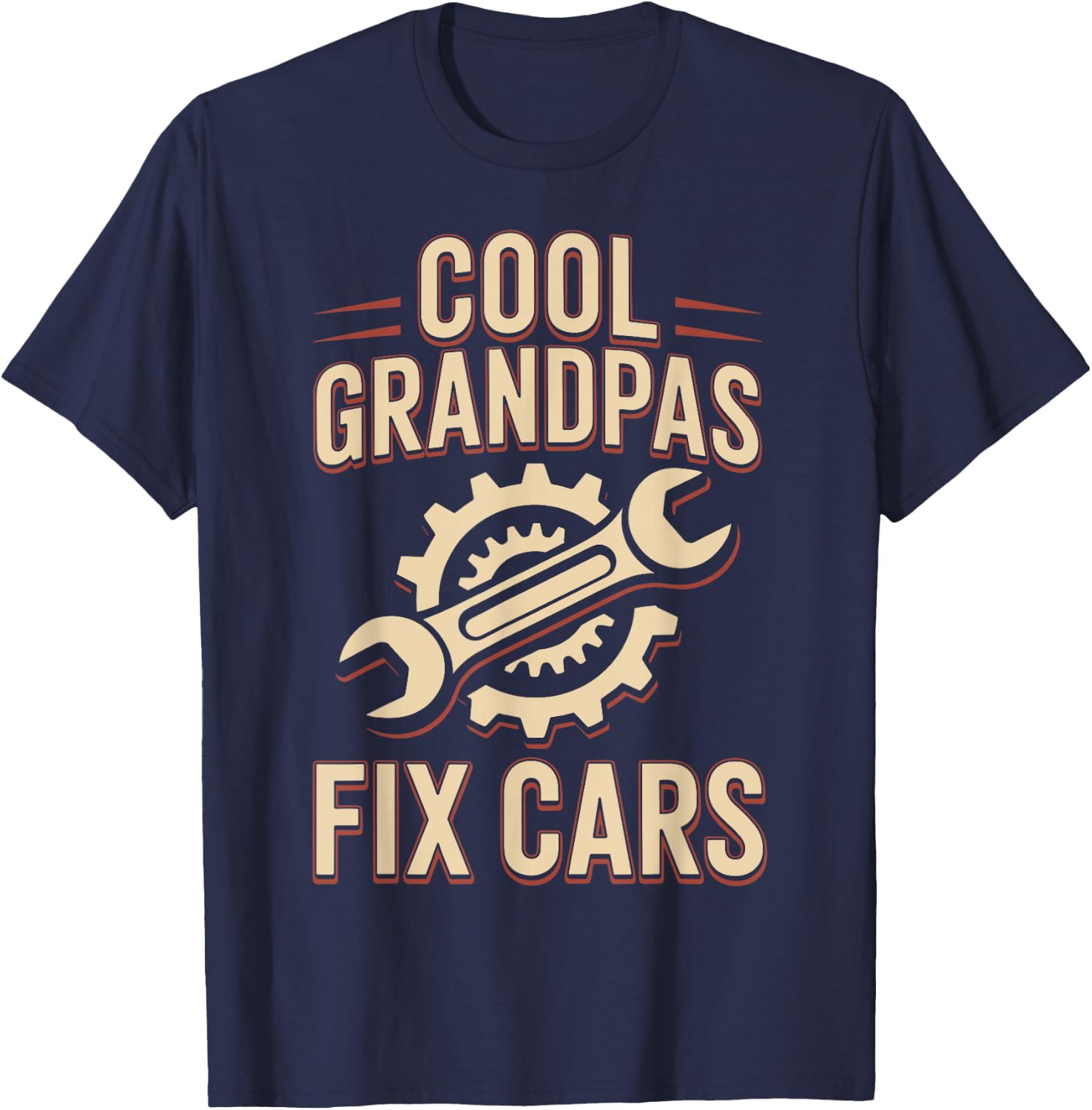 Cool Grandpas Fix Cars Funny Car Mechanic T-Shirt - T-Shirt | Navy