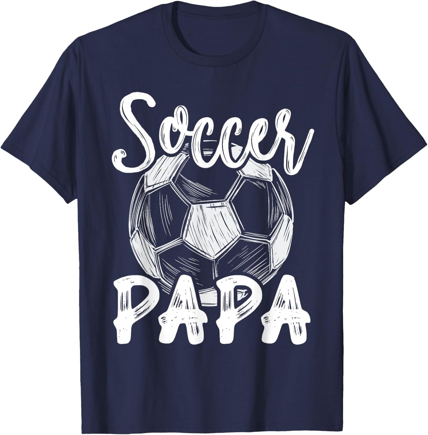 Soccer Papa Family Matching Team Player Soccer Ball T-Shirt - T-Shirt | Navy