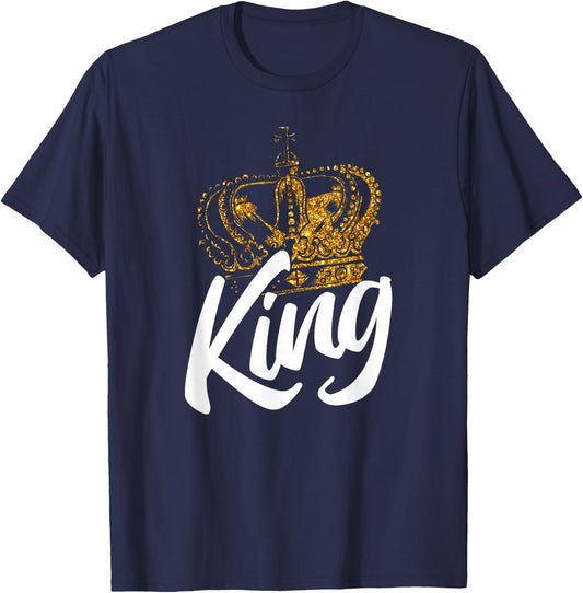 Birthday King Shirt Crown and Boys T-Shirt - T-Shirt | Navy