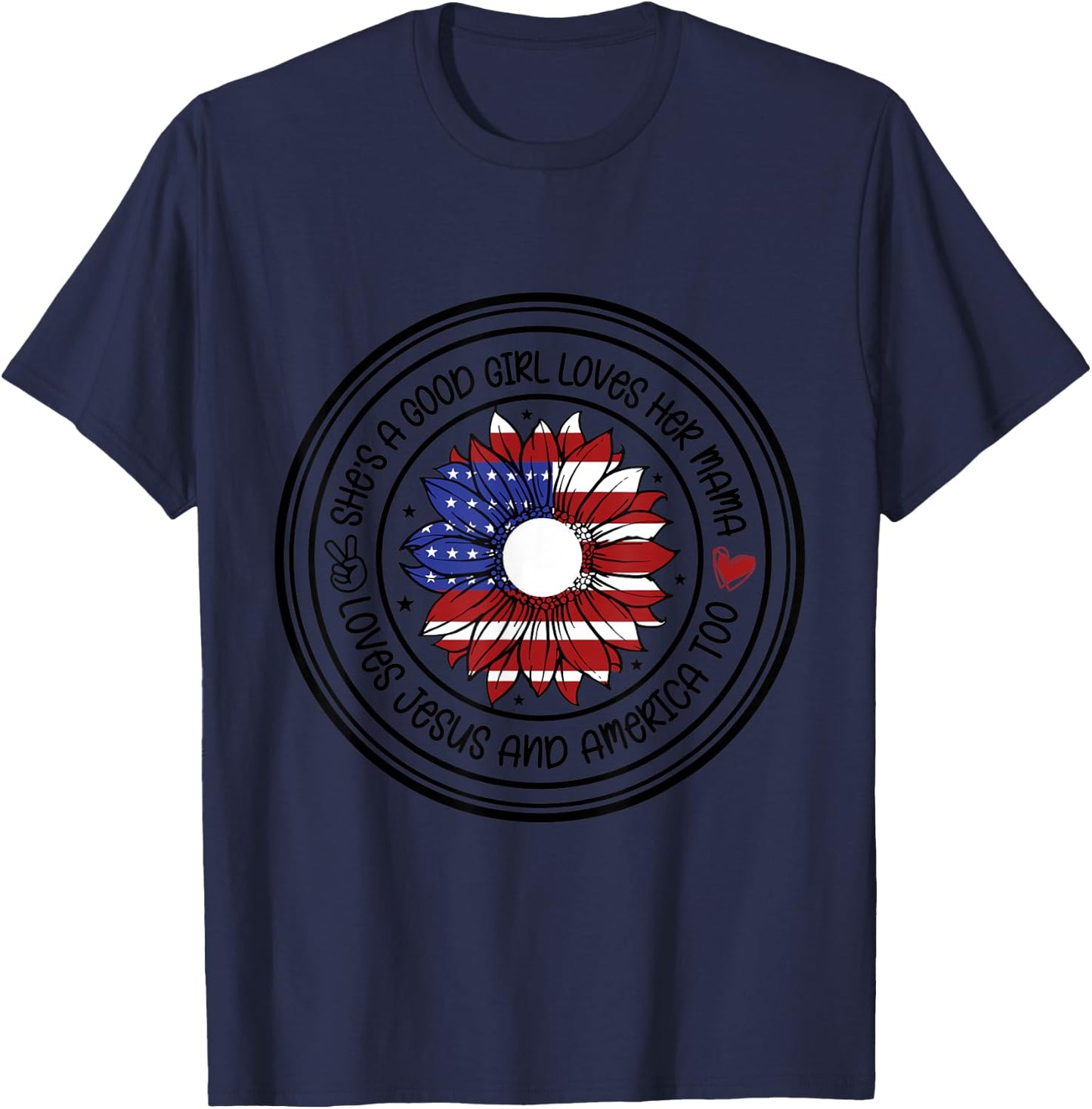 She's a Good Girl Loves her Mama T-Shirt - T-Shirt | Navy