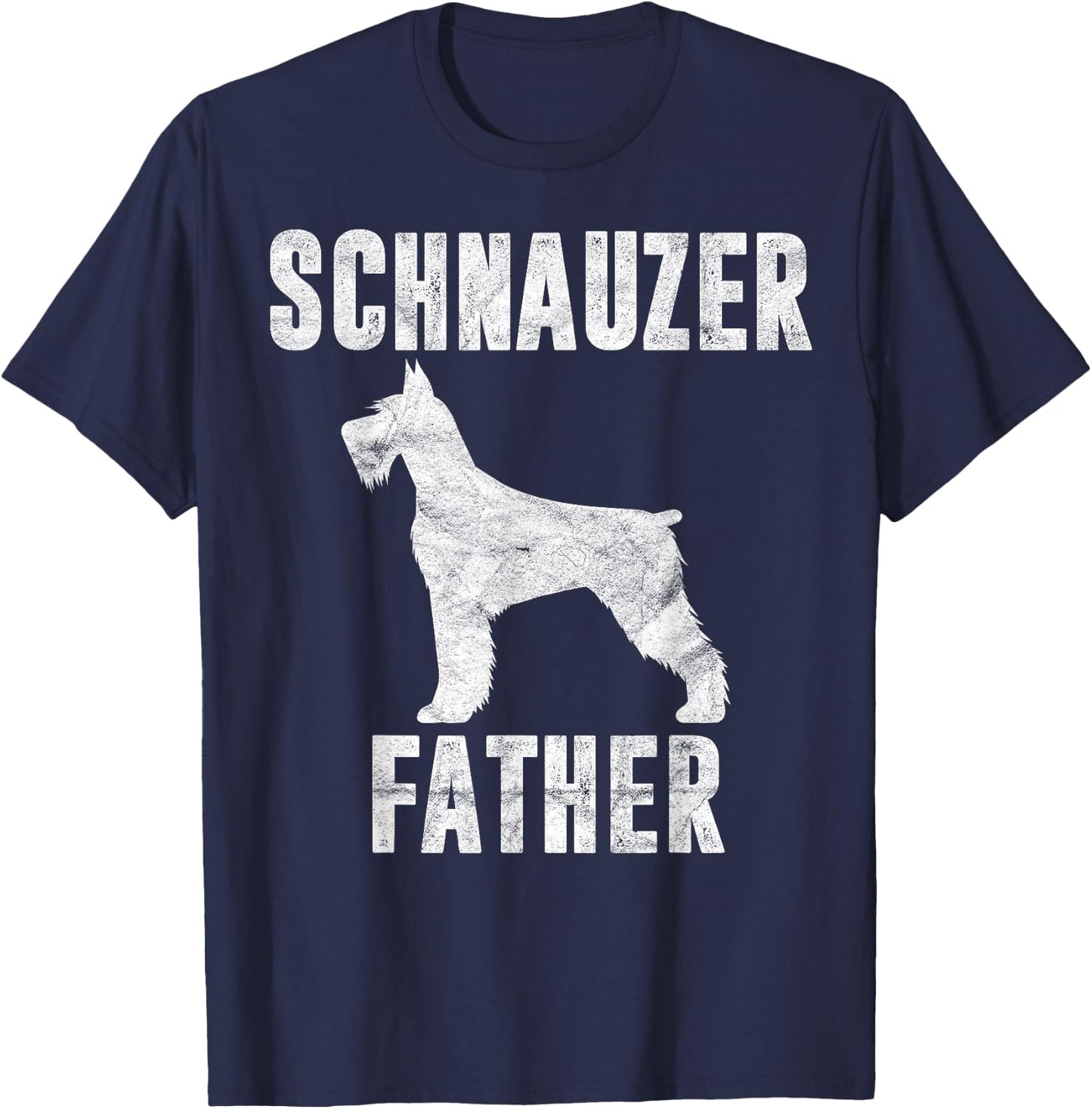 Vintage Schnauzer Dad Gift Daddy Standard Giant Dog Father T-Shirt - T-Shirt | Navy
