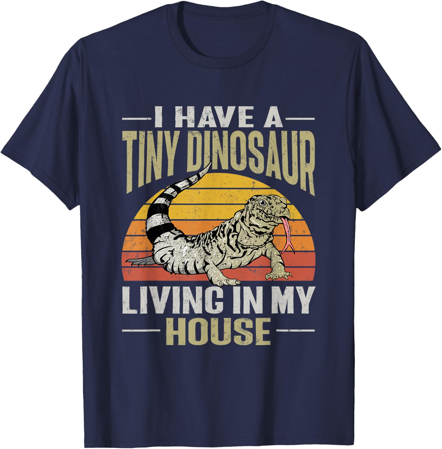 Tegu Lizard Reptile Herpetologist T-Shirt - T-Shirt | Navy