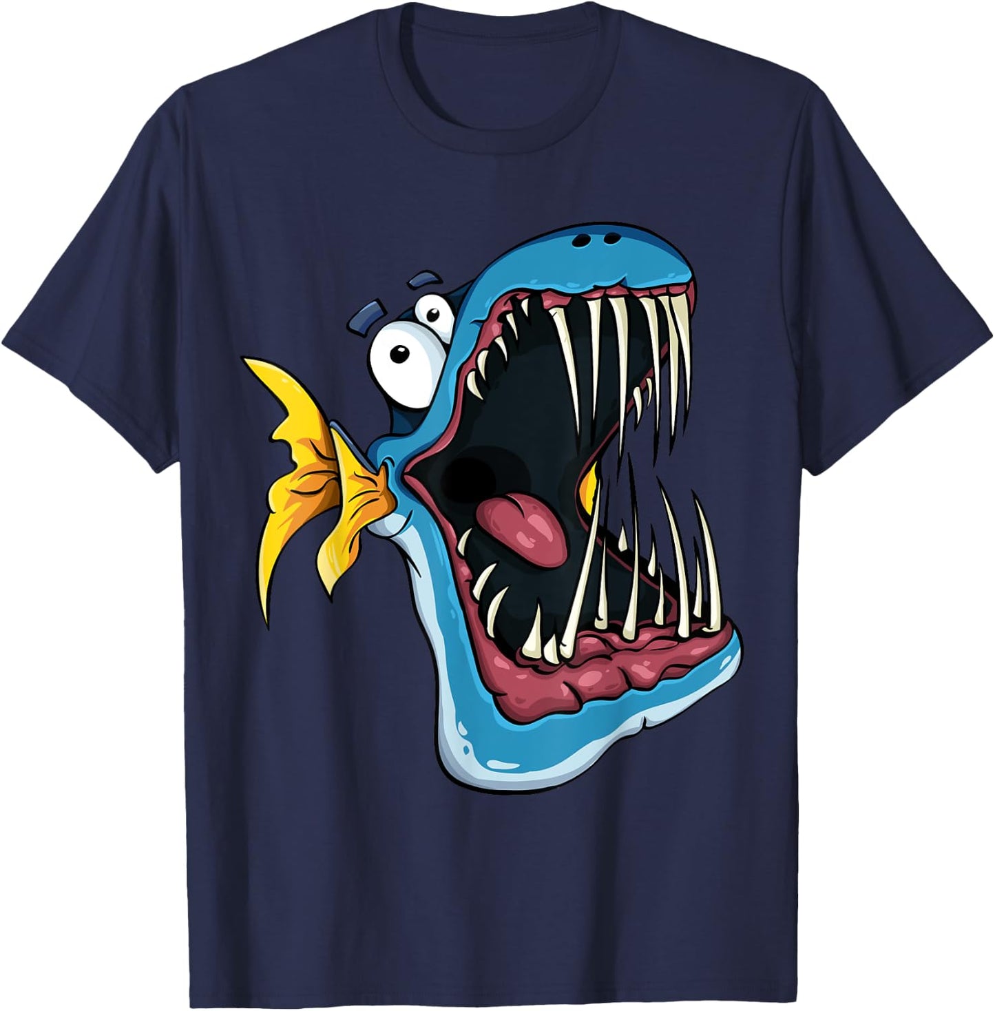Cute Cheek Fish Piranha teeth I Children's T-Shirt - T-Shirt | Navy
