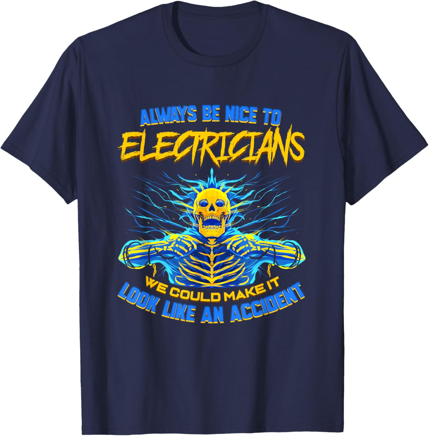 Electrician Funny for Electrical Engineer Electricity T-Shirt - T-Shirt | Navy