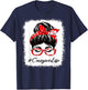 Caregiver Bleached Messy Bun Appreciation Day For Work T-Shirt - T-Shirt | Navy