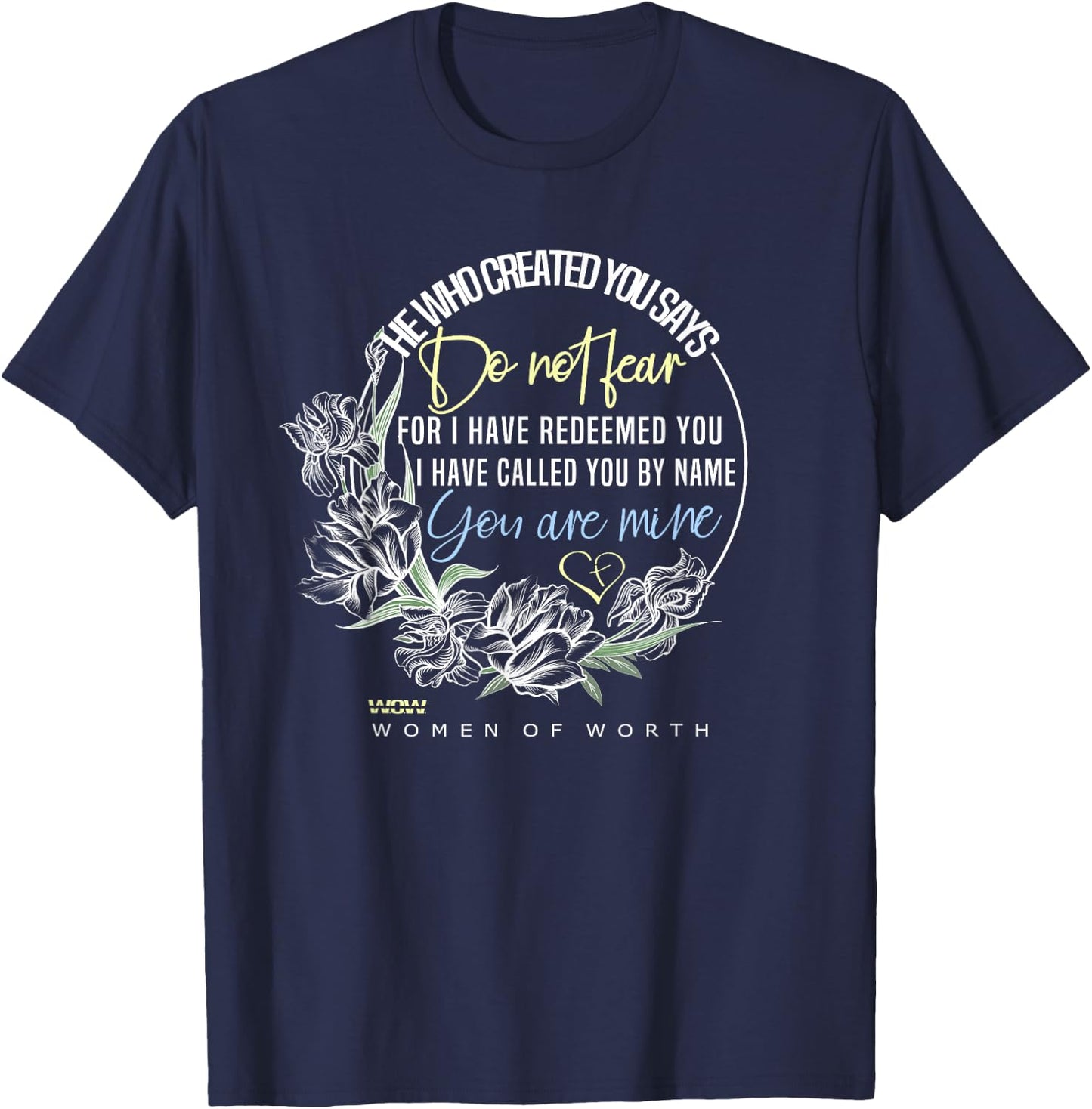 Isaiah 43:1 Bible Verse Do Not Fear T-Shirt - T-Shirt | Navy