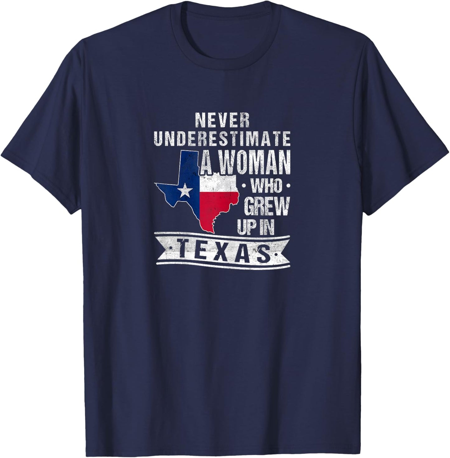 Texas Flag Map Vintage Texas Girl T-Shirt - T-Shirt | Navy
