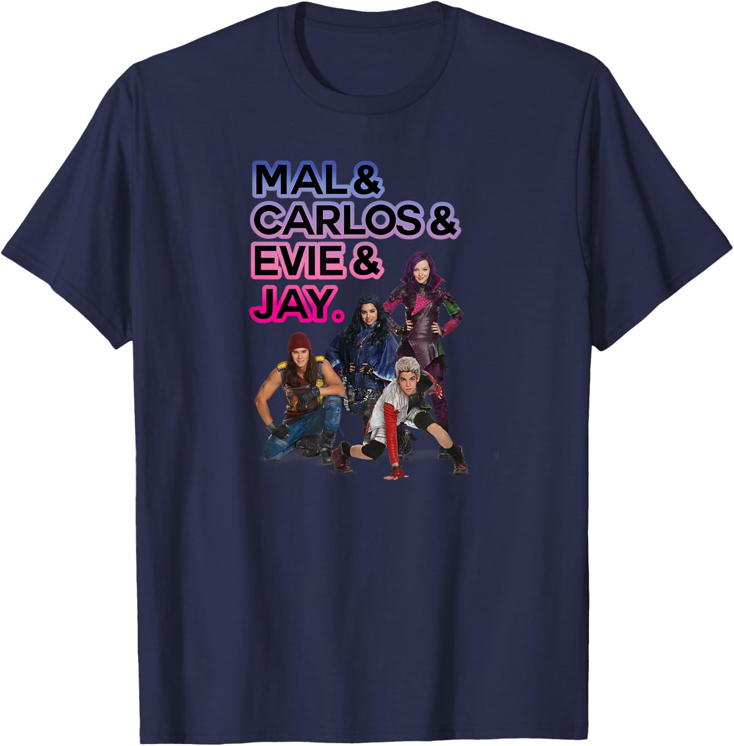 Descendants - Mal, Carlos, Evie, & Jay. T-Shirt - T-Shirt | Navy