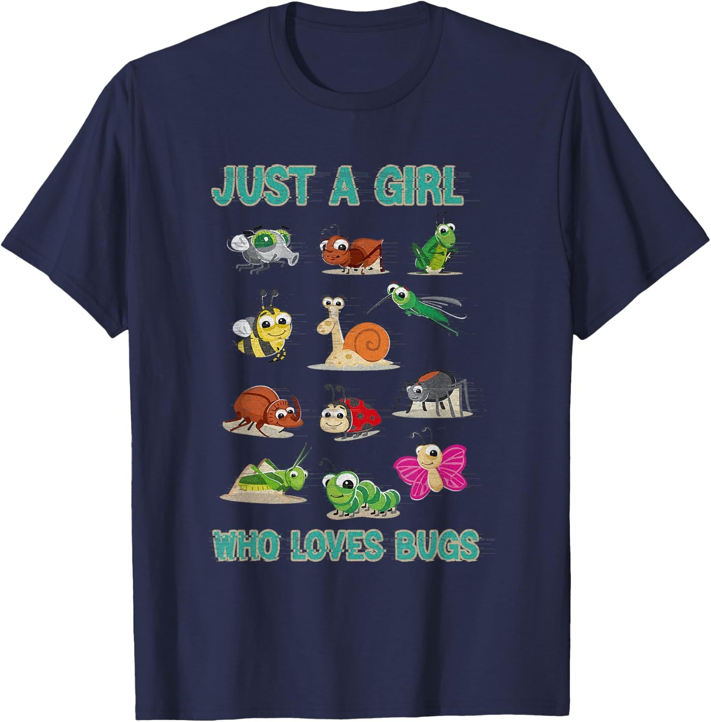 Just A Girl Who Loves Bugs For Insect Lover Designs T-Shirt - T-Shirt | Navy