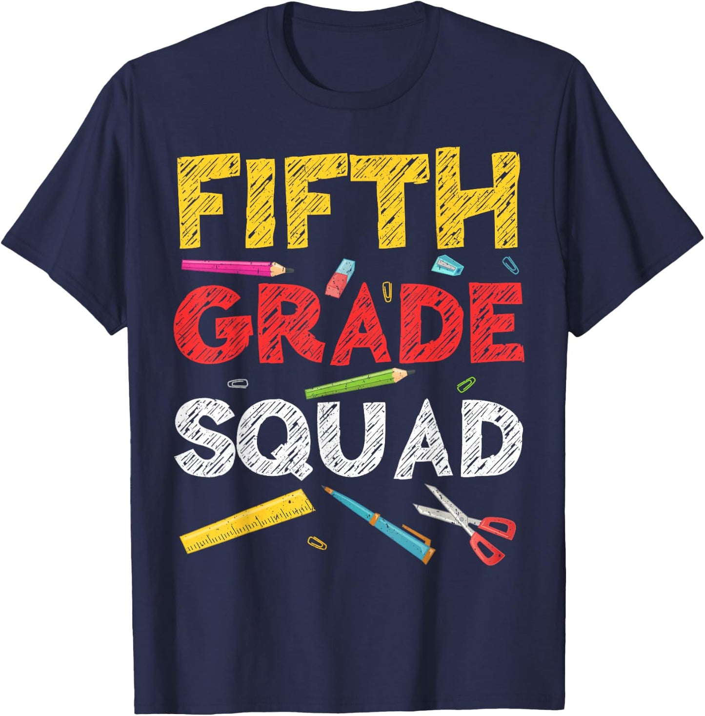 Fifth Grade Squad Shirt 5th Grade Boy Girl Student Teacher T-Shirt - T-Shirt | Navy