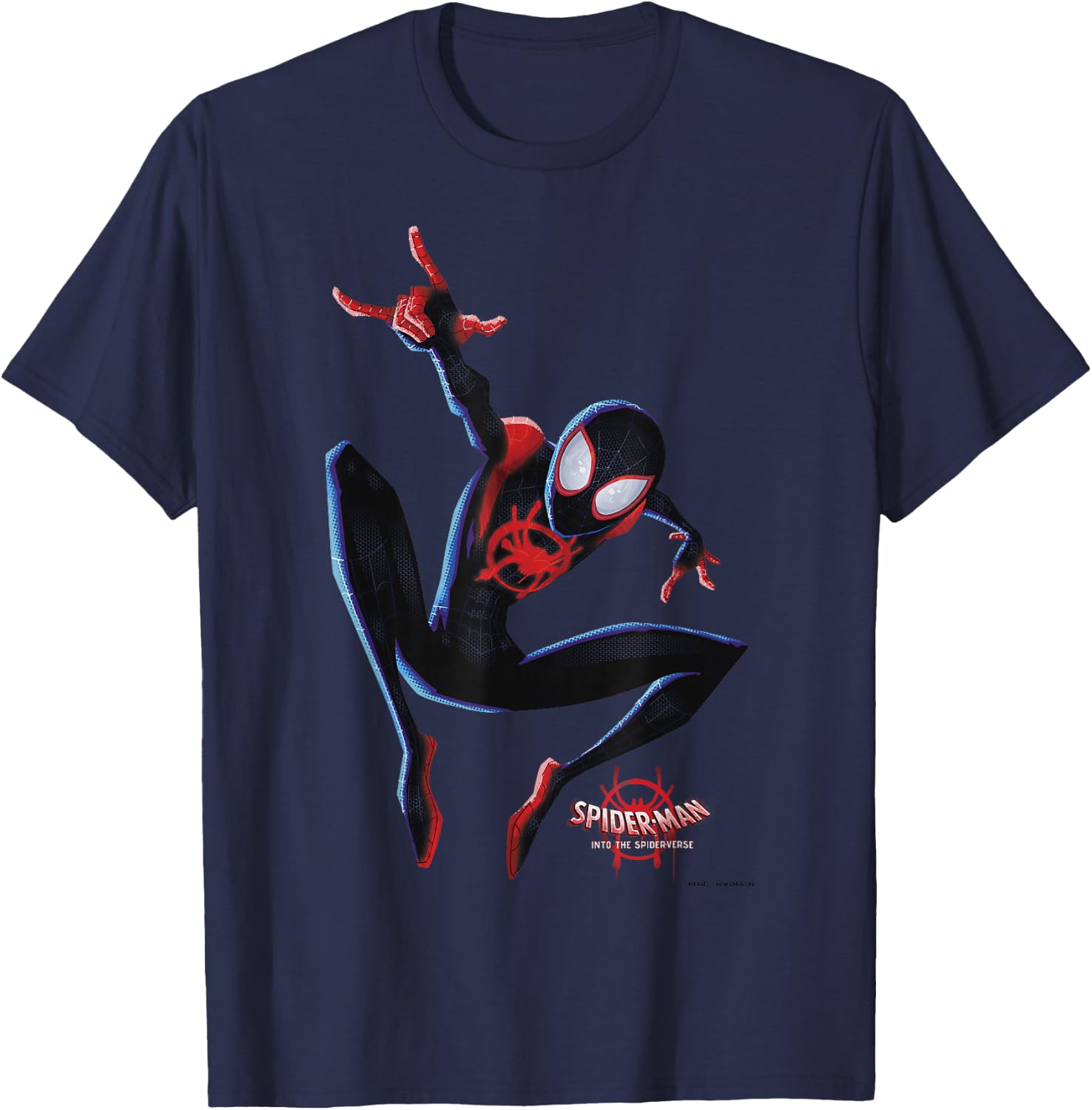 Marvel Spider-Man Spiderverse Miles Morales Graphic T-Shirt - T-Shirt | Navy