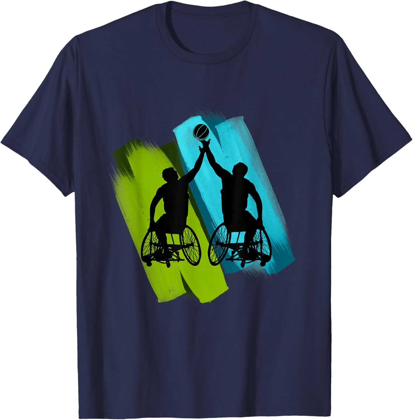 Cool Wheelchair Basketball Game T-Shirt - T-Shirt | Navy