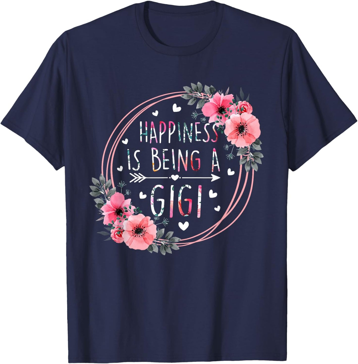 Happiness is being a Gigi Announcement Mothers Day T-Shirt - T-Shirt | Navy