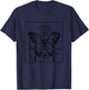 Butterfly Roses Aesthetic Clothing Soft Grunge Gothic Girl T-Shirt - T-Shirt | Navy