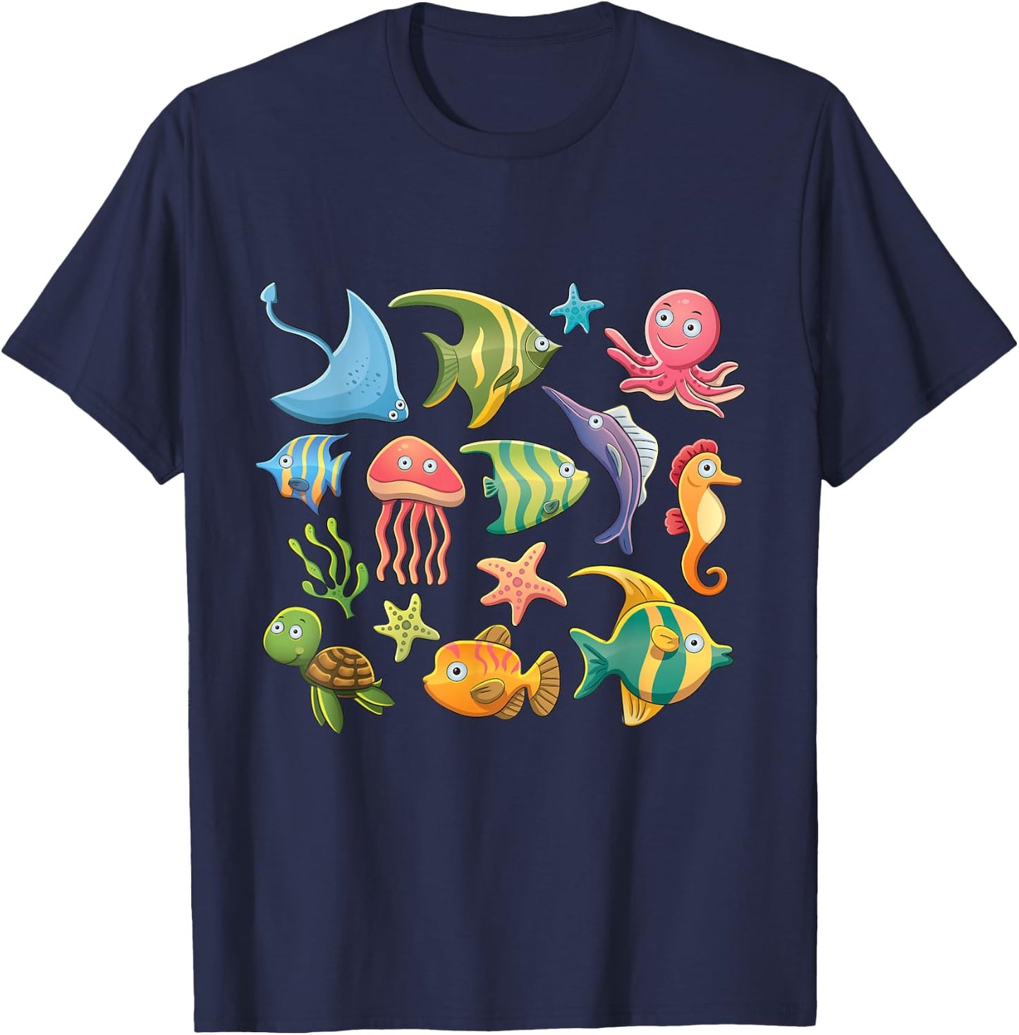 Sea animal shirt for girls, Sea animal for kids and women T-Shirt - T-Shirt | Navy