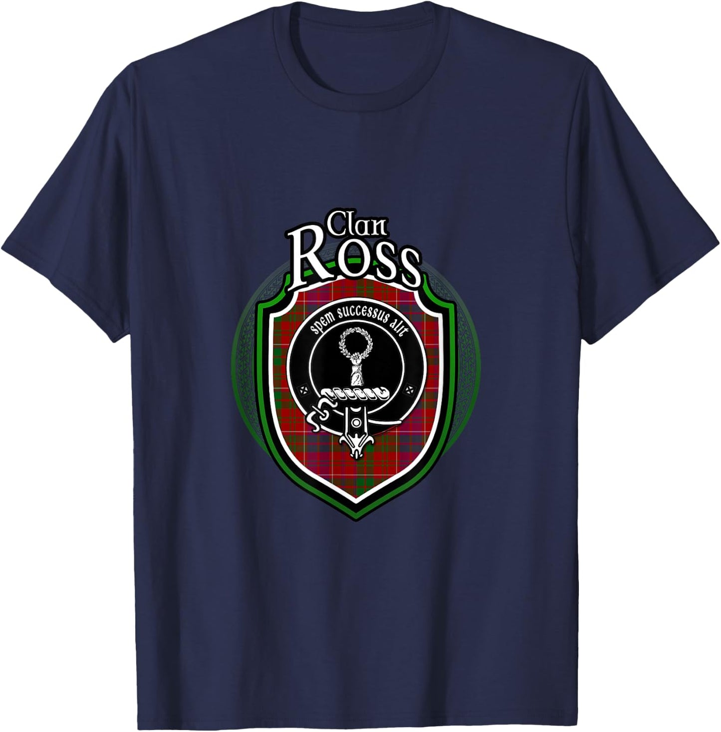 Ross Clan Crest | Scottish Clan Ross Family Crest Badge T-Shirt - T-Shirt | Navy