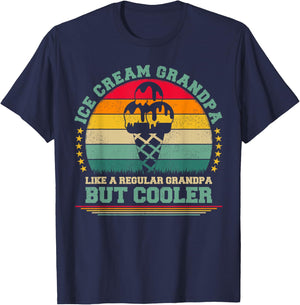 Ice Cream Lover Funny Vintage Ice Cream Grandpa Father's Day T-Shirt - T-Shirt | Navy